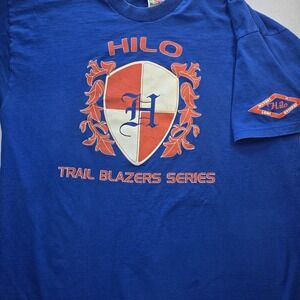 Vintage Hilo Hawaii Trail Blazers T-Shirt Men's Size XXL Blue Cotton Graphic Tee